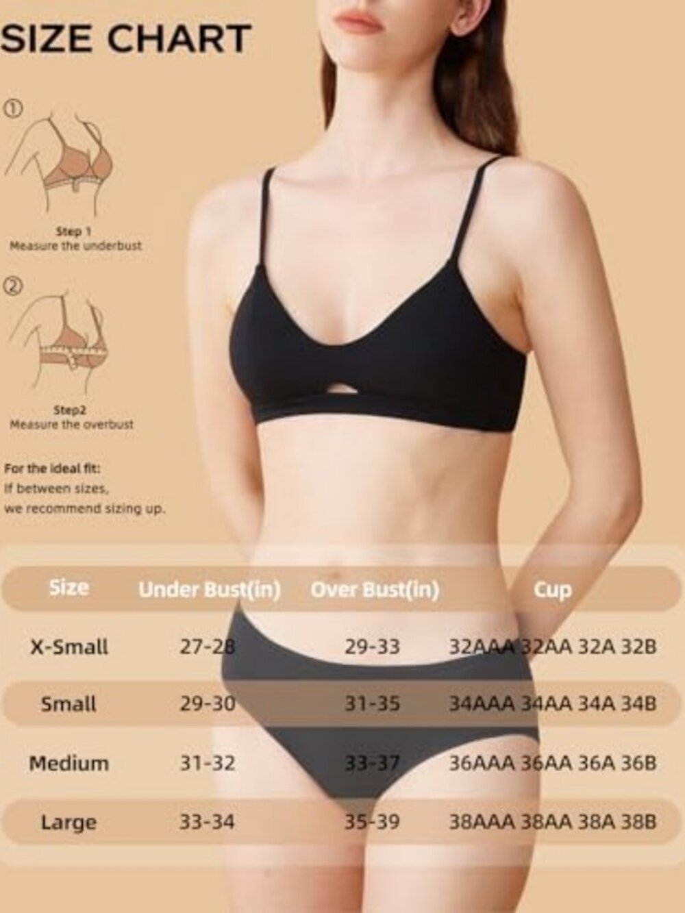 Wireless Padded Organic Cotton Bralette for Women - Soft, Comfortable - Picture 6 of 6